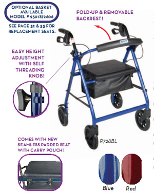 Aluminum Rollator, 7.5 inch Casters